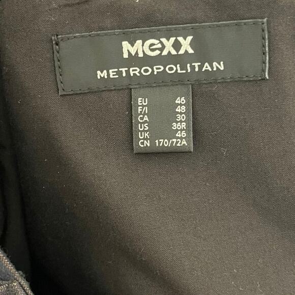 Mexx | Navy Blue Dress Tuxedo Pants Iridescent Gold Overlay 36R Fits Like 30” - Picture 8 of 8